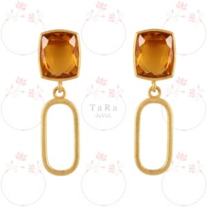 CITRINE RHINESTONE/QUARTZ  Earrings