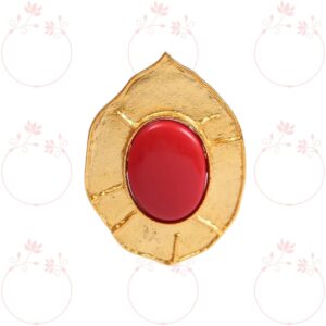 Coral natural gold plated ring